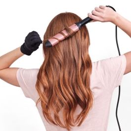Babyliss C457E Rizador de varita ondulador ovalado Cuarzo-cerámica 6 temperaturas 160-210°C para ondas naturales, calentamiento ultrarrápido