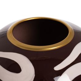Jarrón Blanco-Marrón Porcelana 20 X 20 X 21 cm