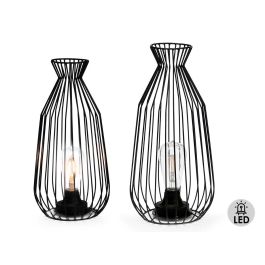 Giftdecor Lámpara de Forja con Bombilla, Forma Abombada, de Hierro Negra, 19x38x19 cm (6 Unidades) Precio: 52.5000003. SKU: B1JVJYPFWL
