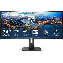 Philips 345B1C/00 Monitor Curvo de 34" WQHD (3440x1440), 100Hz, 4ms, USB-C, HDMI, DisplayPort, Negro