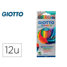 Giotto Stilnovo Lápices de Colores Acuarelables Caja de 12 Colores Surtidos para Efectos Artísticos