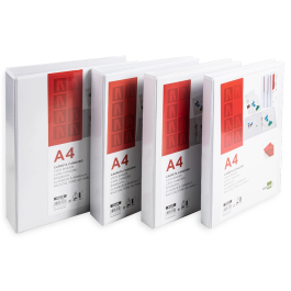 Liderpapel Carpeta canguro 2 anillas mixtas 16mm A4 plástico color blanco