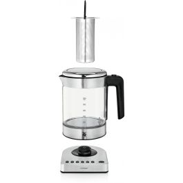 WMF 04131800 KÜCHENminis Vario Hervidor de Agua de Cristal 1L 1960W Acero Inoxidable con Termostato y Función Mantener Caliente