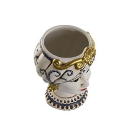 Macetero Mediterraneo DKD Home Decor Blanco Dorado 15 x 26 x 15 cm (2 Unidades)