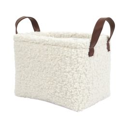 Home Deco Factory Juego de 3 Cestas Blancas Rizo Natural Borreguito