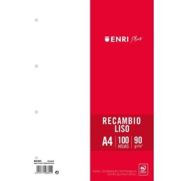 Enri Recambio Plus A4 90 gr Liso 4 Taladros Blanco 100 Hojas Precio: 1.79000019. SKU: B12GB39SC7