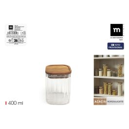 Inde Pote de Cristal Boro.Ottico T/Acacia Cuadrado, 400 ml, Capacidad 400ml, 8.2 x 8.2 x 10.7 cm, Modelo La Mediterran (12 Unidades) Precio: 38.2844. SKU: B1F8ERA5KT