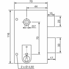 Yale YAV36G YAL6949799600067 Cerradura vertical de superficie con rodillo izquierdo, Caqui, 2 llaves, para puerta de comunicación interior