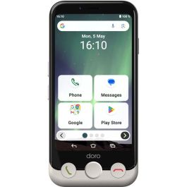 Doro Aurora A10 bone Smartphone Android 14, 4.5" IPS, 4GB RAM, 64GB Almacenamiento, Cámara 13MP, Negro/Blanco