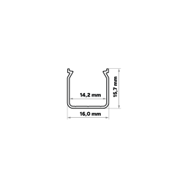 KIMERA HELSE Perfil Aluminio Anodizado Plata con Difusor Opal, Tapones y Clips Sujección 2,02 Metros