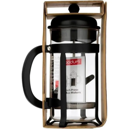 Bodum Cafetera de Prensa Francesa 1908-01 Negra Vidrio de Borosilicato Acero Inoxidable