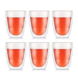 Bodum BOD0699965199210 - Juego de 6 Vasos Térmicos Pilatus, Doble Pared, 0,35 L, Transparente