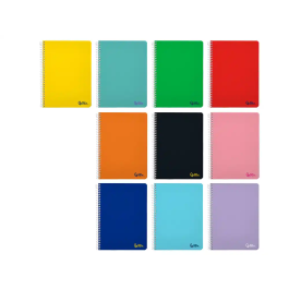 Liderpapel Cuaderno Espiral Din A5 Smart Tapa Blanda 80 Hojas 75gr Cuadro 4mm Colores Surtidos