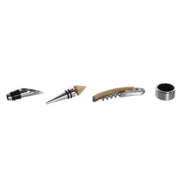 Set de Accesorios para Vino Home ESPRIT Natural Bambú Acero Inoxidable Set de Accesorios para Vino Home ESPRIT Natural Bambú Acero Inoxidable