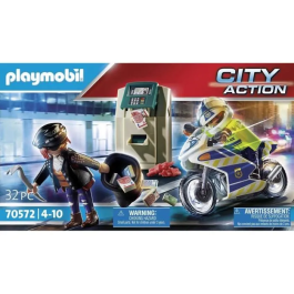 Playmobil 70572 Policía con Motocicleta y Ladrón, City Action