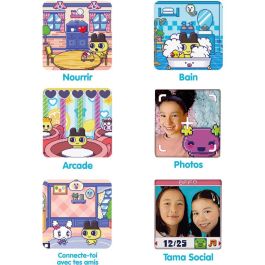 BANDAI AUC3296580429011 Tamagotchi PIX Floral Rosa - Mascota Virtual Electrónica con Pantalla a Color, Botones Táctiles, Juegos y Cámara