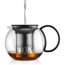 Bodum Assam: Tetera de Prensa Francesa para Té con Cubierta de Plástico y Filtro de Acero Inoxidable de 1.0 Litros Negra