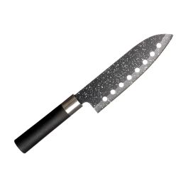 Cuchillo Kinvara con agujeros, acabado mármol, 29.5x2x5 cm, negro/plata (24 Unidades) Cuchillo Kinvara con agujeros, acabado mármol, 29.5x2x5 cm, negro/plata (24 Unidades)