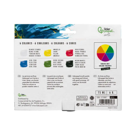 Liderpapel Pintura Acrílica Caja de 6 Tubos de 75 ml Colores Básicos