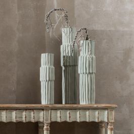 Jarrón Verde Cerámica Decoración 20,50 X 20,50 X 92 cm