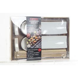 DKD Home Decor Set de 9 Piezas Sushi Oriental Natural Blanco Bambú Gres 28.5 x 19.5 x 3.3 cm Precio: 6.69000046. SKU: S3025784