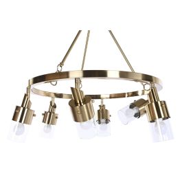 DKD Home Decor Lámpara de Techo Moderna Dorada Metal Cristal 66 x 60 x 66 cm