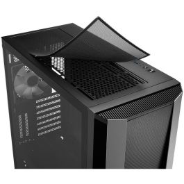 SHARKOON ELITE SHARK TG7M RGB Negro Caja de PC con 4 ventiladores RGB PWM, panel frontal de rejilla, compatible con radiador hasta 360mm y USB Tipo C