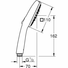 Grohe Vitalio Comfort 110 Rociador de Ducha 3 Chorros (Lluvia/Estimulante/Masaje) Fácil Selección Ahorro de Agua Cromado 26092001