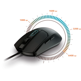 MSI Ratón Forge GM100 Óptico 1000/1600/3200/6400 DPI USB 2.0 Negro 7 Botones S12-0402310-HH9