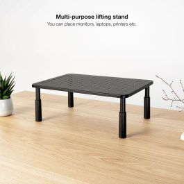 TooQ TQMR086 Soporte Monitor de Escritorio Ergonómico para 1 Pantalla, 20 kg, Altura Ajustable 100-140 mm, Plástico/Acero Negro
