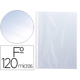 Q-connect Funda Multitaladro Cristal Folio 120 micras (Bolsa 10 Unidades)