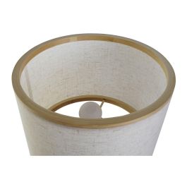 DKD Home Decor Lámpara de Sobremesa Urban, Marrón Natural, Bambú y Poliéster, Pantalla Tela, E27, 26x39x26 cm