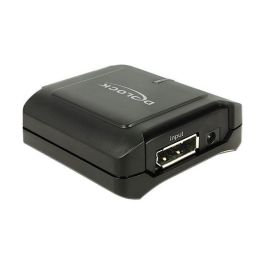 DeLOCK 11464 Repetidor DisplayPort 1.2, Extensor/Amplificador de Señal para Monitor 4K Ultra HD a 60Hz, Conectores Hembra 20 Pines, Alimentación por DC 5V