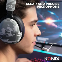 Konix Auriculares para Juegos con Cable KON3328170307123 para PS5, Switch 2, Xbox Series X|S, Nexus, Controladores de 40 mm, Micrófono de 1,5 m
