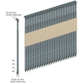 Metabo MET4061792235144 Clavos D34° fijados sobre papel 2,8 x 75 mm clase 2