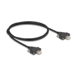 DeLOCK Cable USB 2.0 A Macho a Macho con Tornillos 30 mm para Montaje, Longitud 1 m, Color Negro