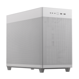 ASUS Prime AP201 MicroATX Mini Torre Blanco - Compatible con ATX, Ventiladores 120mm/140mm, Gestión de Cables