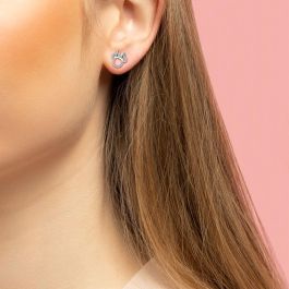 PEERS HARDY Pendientes oficiales Minnie Mouse Disney bañados en plata con piedras rosas