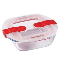 PYREX - COOK & HEAT - Caja cuadrada de vidrio con tapa 25 * 22 cm