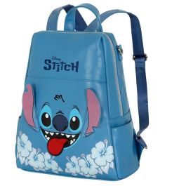Disney Lilo y Stitch Mochila Shield Tongue Azul con cremallera superior y bolsillos laterales Disney Lilo y Stitch Mochila Shield Tongue Azul con cremallera superior y bolsillos laterales