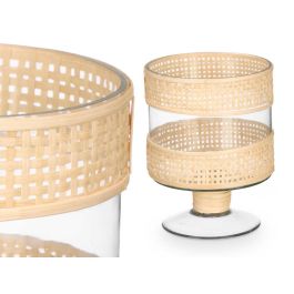 Portavela Copa Cilindrica Peq Vidrio Rattan Giftdecor 15X20CM (6 Unidades) Portavela Copa Cilindrica Peq Vidrio Rattan Giftdecor 15X20CM (6 Unidades)