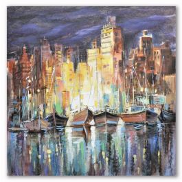 DKD Home Decor Cuadro Lienzo MDF Multicolor 80 x 3 x 80 cm (2 Unidades) Precio: 35.76276. SKU: S3018298