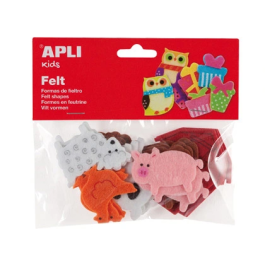 Apli Figuras de fieltro con forma de animales para manualidades, bolsa de 18 unidades surtidas, 6 cm Precio: 3.69000027. SKU: B1GAHF98NX