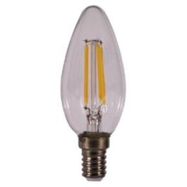 Kodak Bombilla LED Filamento Cristal Vela C37 E14 470LM Cálido 3000K 4W=40W No Regulable