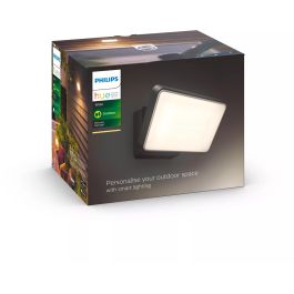 Philips Hue Foco Proyector Inteligente LED Welcome Flutlicht Exterior, Negro, 2300lm, Luz Blanca Cálida, Regulable, IP44