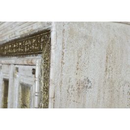 Giner y Colomer Armario Madera Mango Blanco Envejecido Craqueleado con Estantes, 183 cm