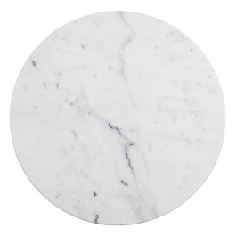 Mesa Comedor Blanco-Negro Metal-Mármol 80 X 80 X 71 cm