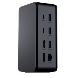 ProXtend USB4 Dual 8K Docking Station Negro Plata, Soporte 2x8K@30Hz, 40Gbps, 100W PD, Compatible con USB-C Windows/macOS/ChromeOS