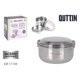 Quttin Fiambrera con Plato de Acero Inoxidable, 17 cm (12 Unidades)