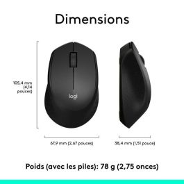 Logitech M330 Silent Plus Ratón Óptico Inalámbrico Silencioso, 1000 dpi, USB 2.4GHz, Ergonómico, 24 Meses Batería, Negro
